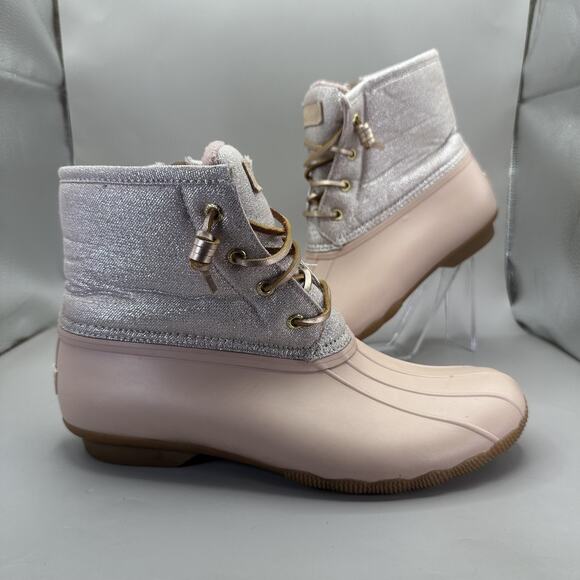 Sperry Duck Boots Womens Size 9.5 Pink Saltwater Winter Waterproof Rubber - Picture 1 of 9
